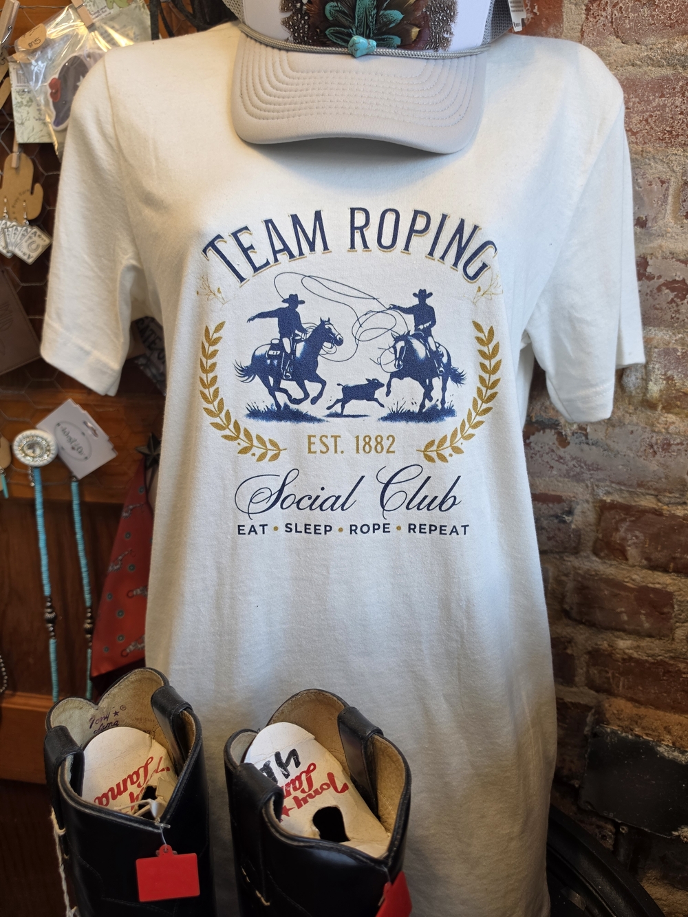 Team Roping Social Club Graphic Tee - White